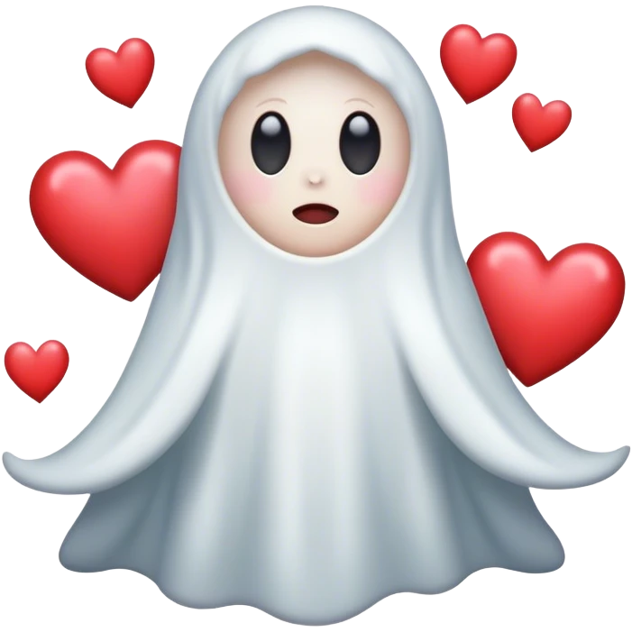 Ghost with hearts emoji