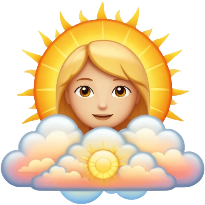 radiant sunrise, sun rays spreading, light clouds, peaceful morning sky emoji