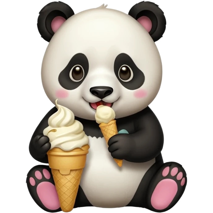 Panda eating ice cream emoji