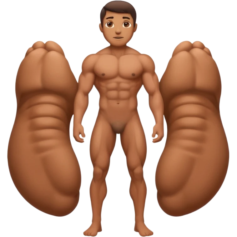 Naked man with penis between legs emoji