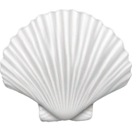White scallop shell top emoji