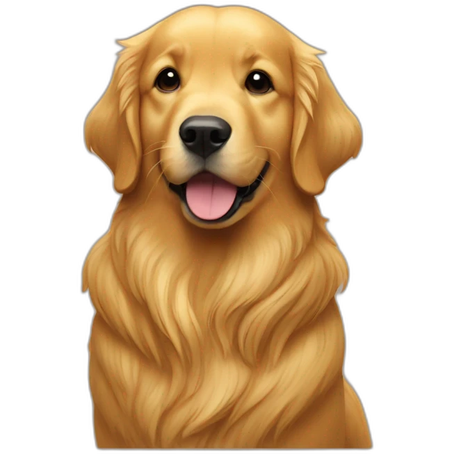 golden retriever gives to kiss+ emoji