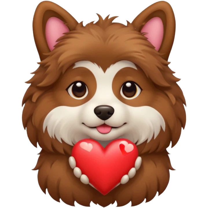 A dog with a heart￼ emoji