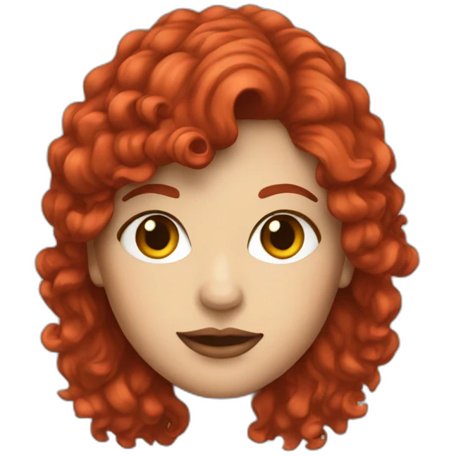 A female 80's rockstar with red hair emoji