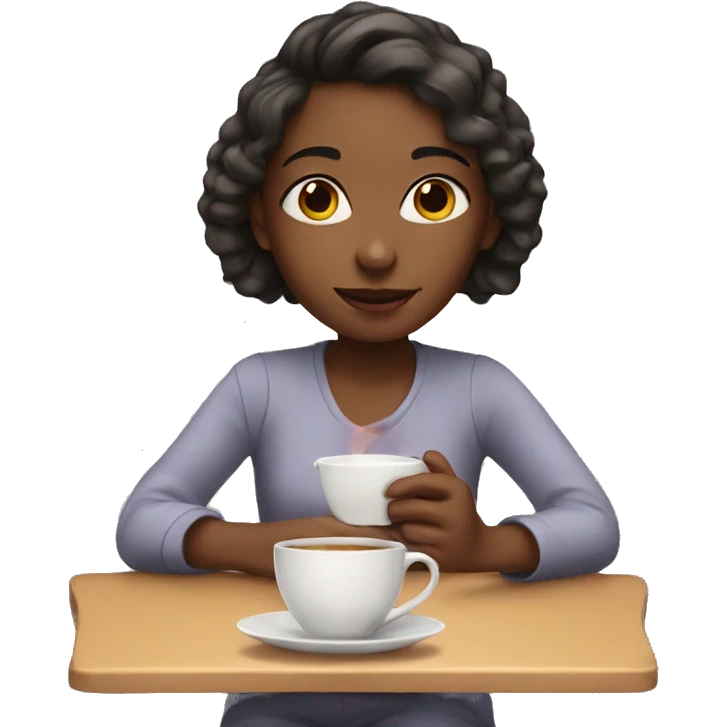 Girl with tea emoji