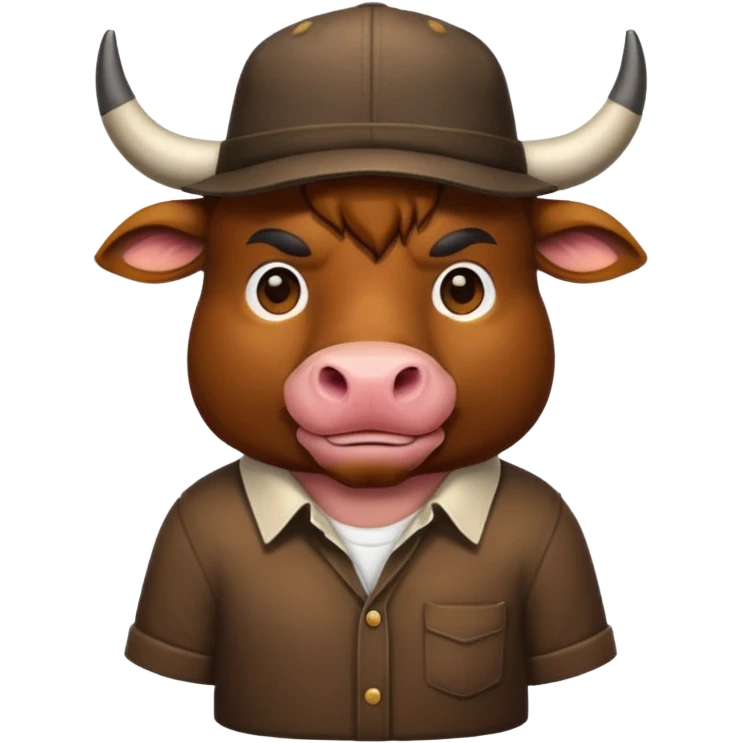 bull with shirt and hat emoji