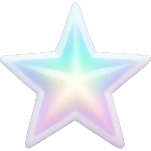 Pastel White iridescent star emoji