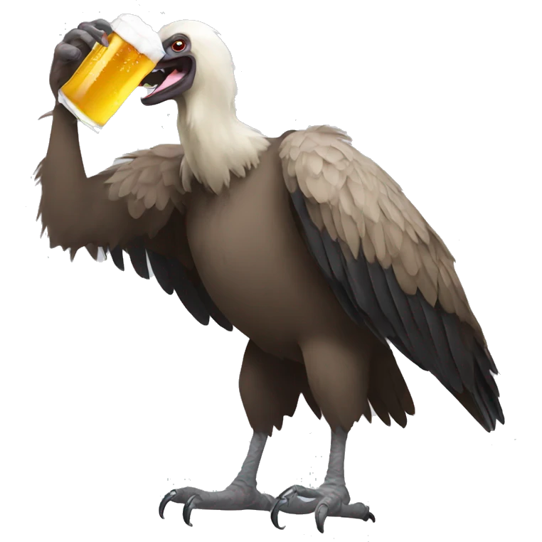 Vulture with beer emoji