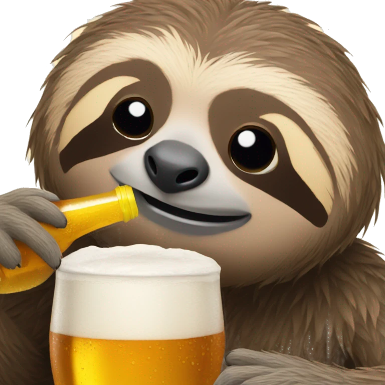 Sloth drinking a beer emoji
