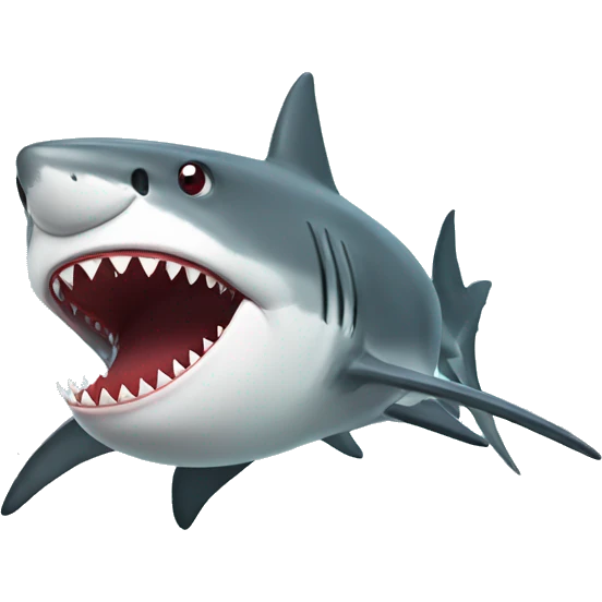 Shark with a Santa hat emoji