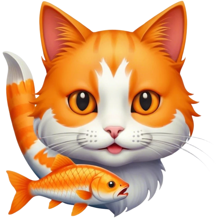 Fish eating cat emoji