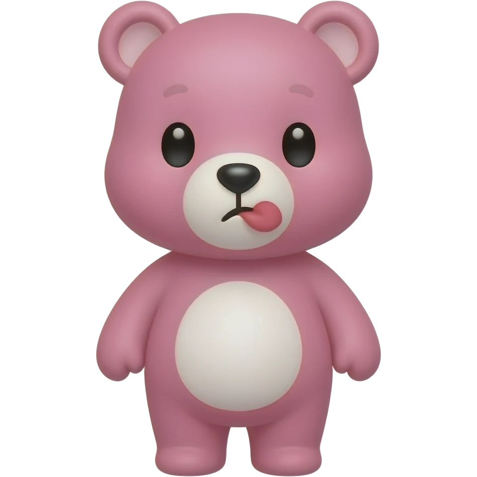 generate me a cutest pink bear that giving a kiss. emoji