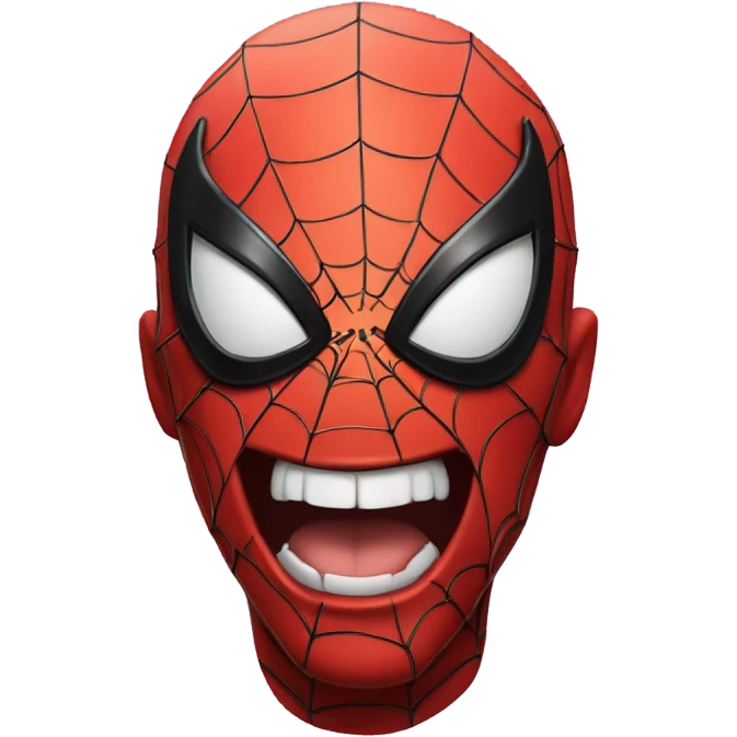 spider-man with a freaky smile emoji