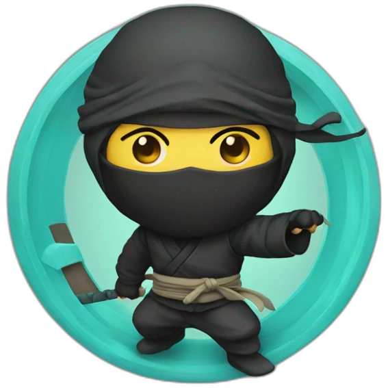 Ninja with peace circle emoji