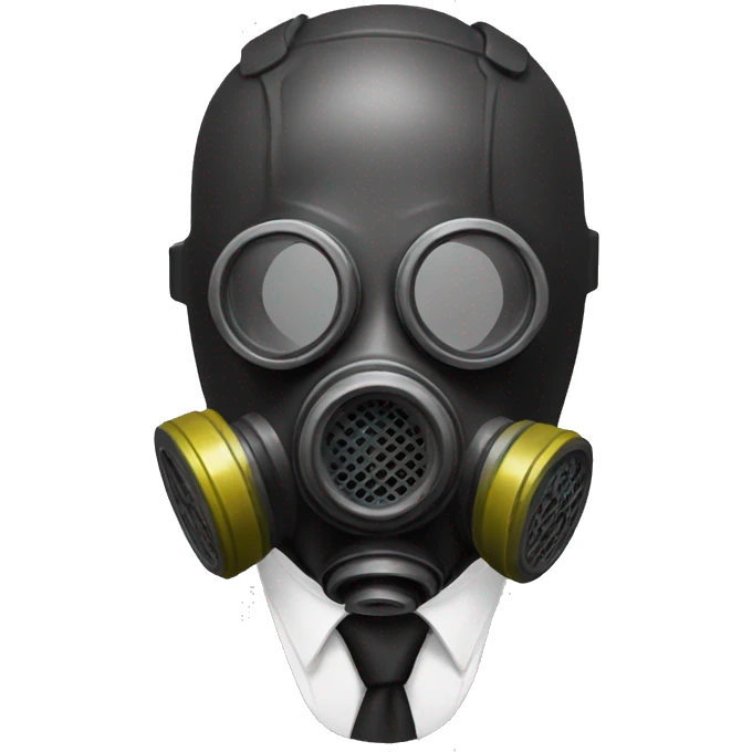 gas mask suit formal portrait emoji