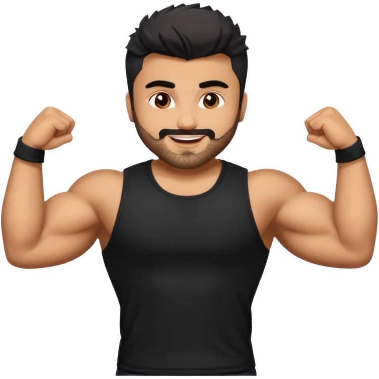 ipretty bratz emoji of arjun kapoor wearing a black tee, muscular emoji