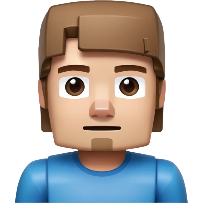 a 3d ilustration of minecraft steve emoji