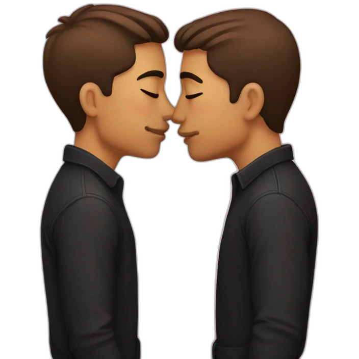 Gay couple kissing mexican emoji
