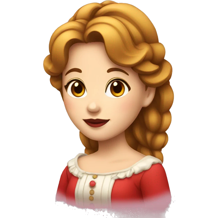 Fille belle avec mèche rouge emoji