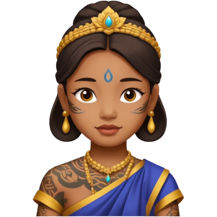 thailand ancient GIRL with tatooed emoji