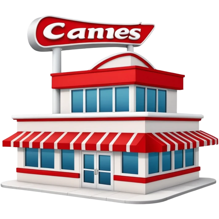 Raising Canes restaurant building emoji