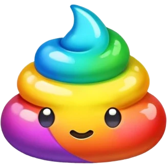 Rainbow poop emoji