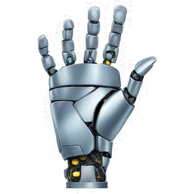 The hand that Robot and human are folding each other emoji