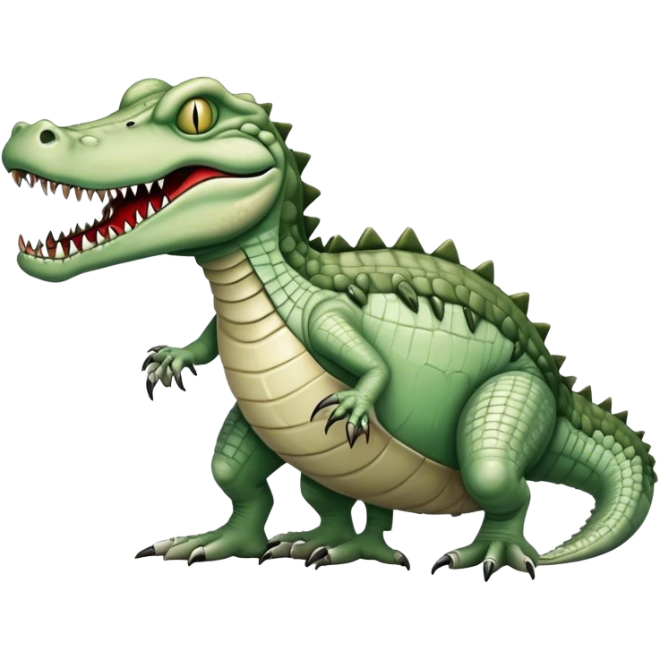 zombie monstrous pale skinned decaying greenish white alligator, vicious, dirty, undead, quadrapedal emoji