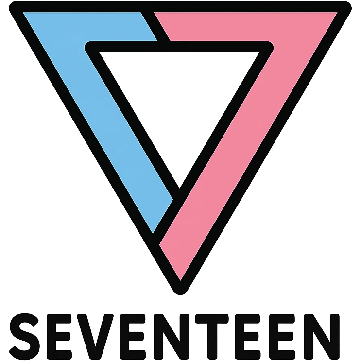 logo for boyband Seventeen in a modern, minimal style emoji