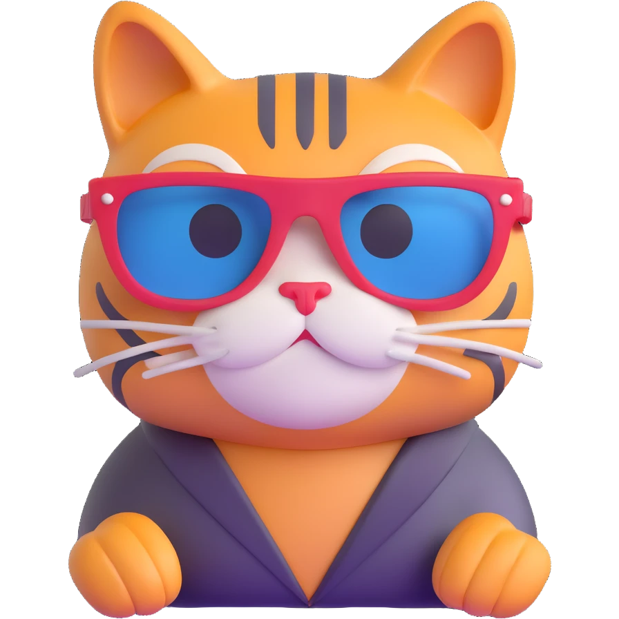cool cat wearing sunglasses emoji