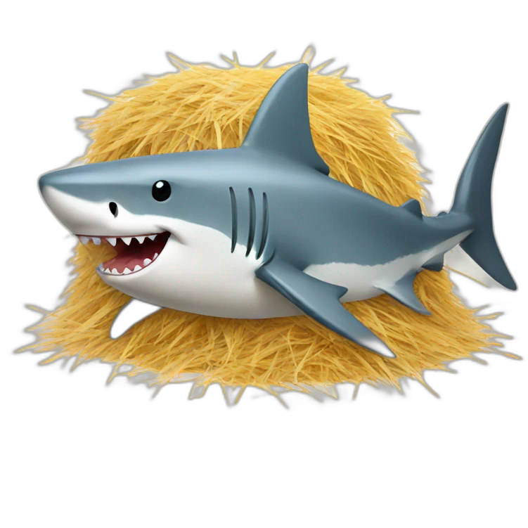 shark with hay emoji