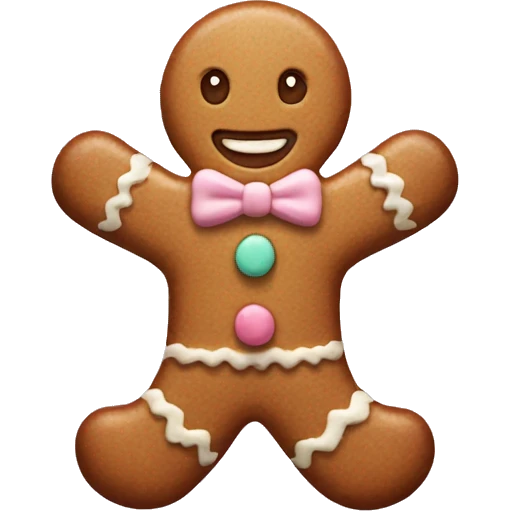 Pastel gingerbread man emoji