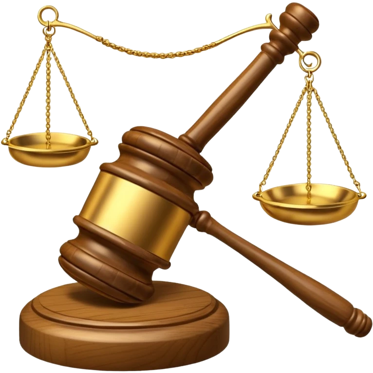 a gavel and a scale, symbolizing justice and international law emoji