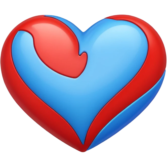 corazon azul y rojo emoji