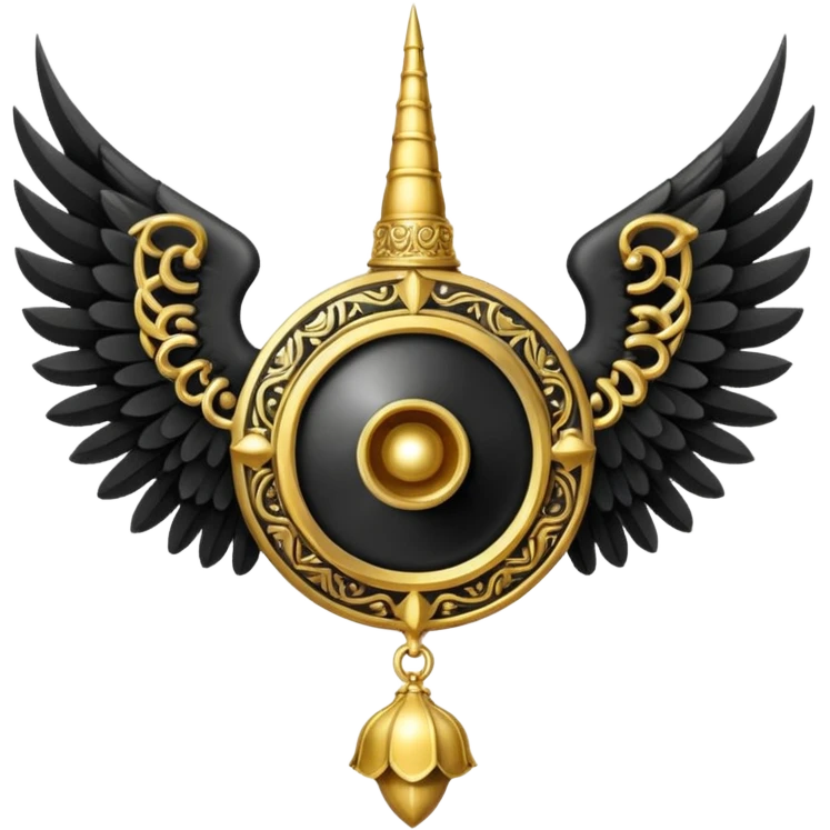 Holy Emblem with black wings and horn emoji