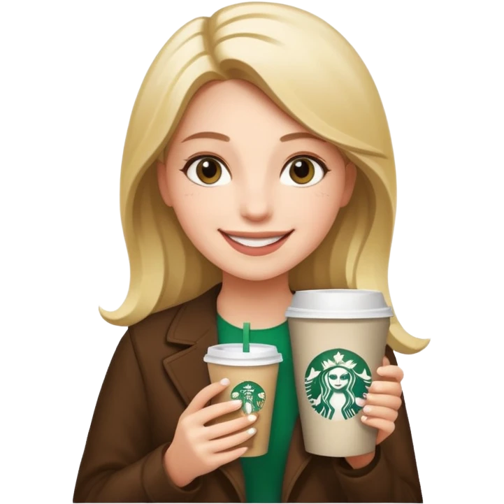 Create a girl with money and Starbucks  emoji