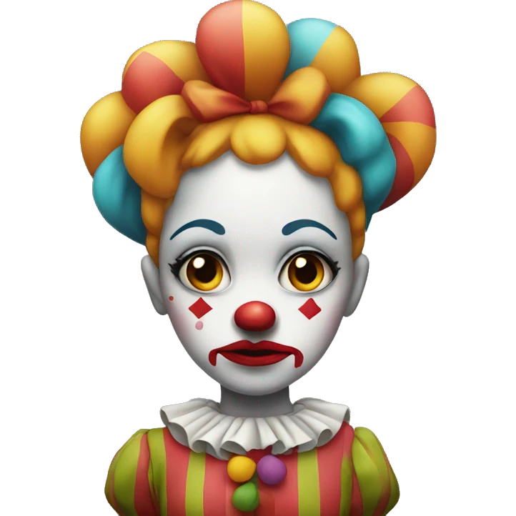 sad female clown emoji