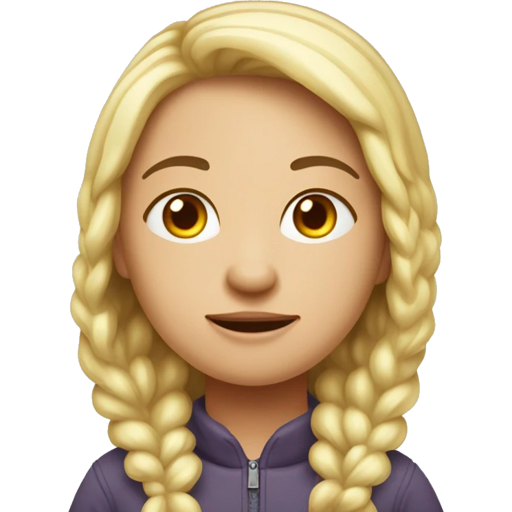 Девушка с ребенком в зимней одежде emoji