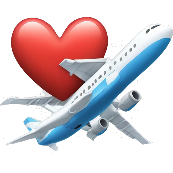 Airplane with heart emoji