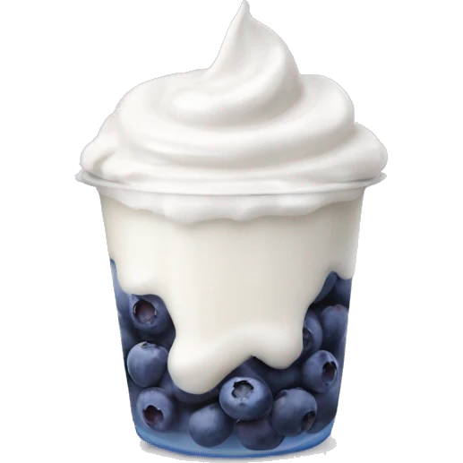 Yogurt with blueberry’s  emoji