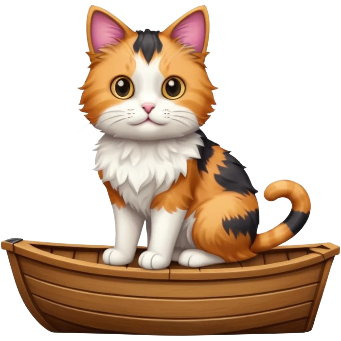 Cat standing on a boat emoji