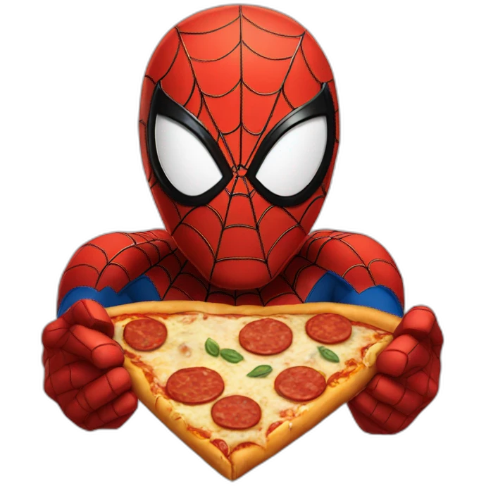 Spider man with pizza  emoji