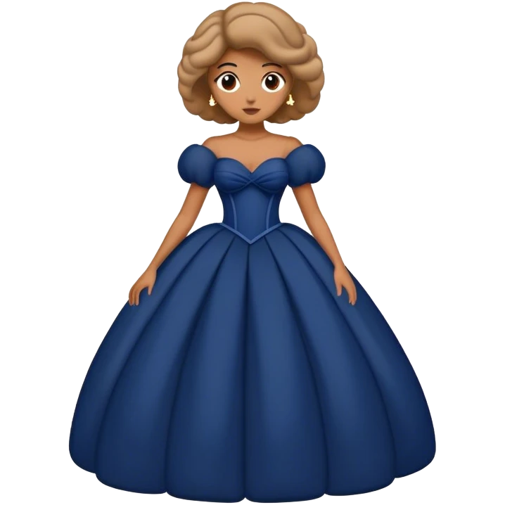 A navy blue big large puffy gown emoji