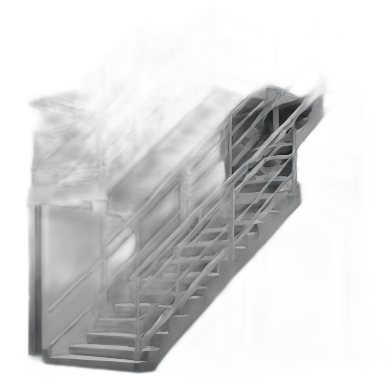 simple bold industrial staircase with no railing emoji