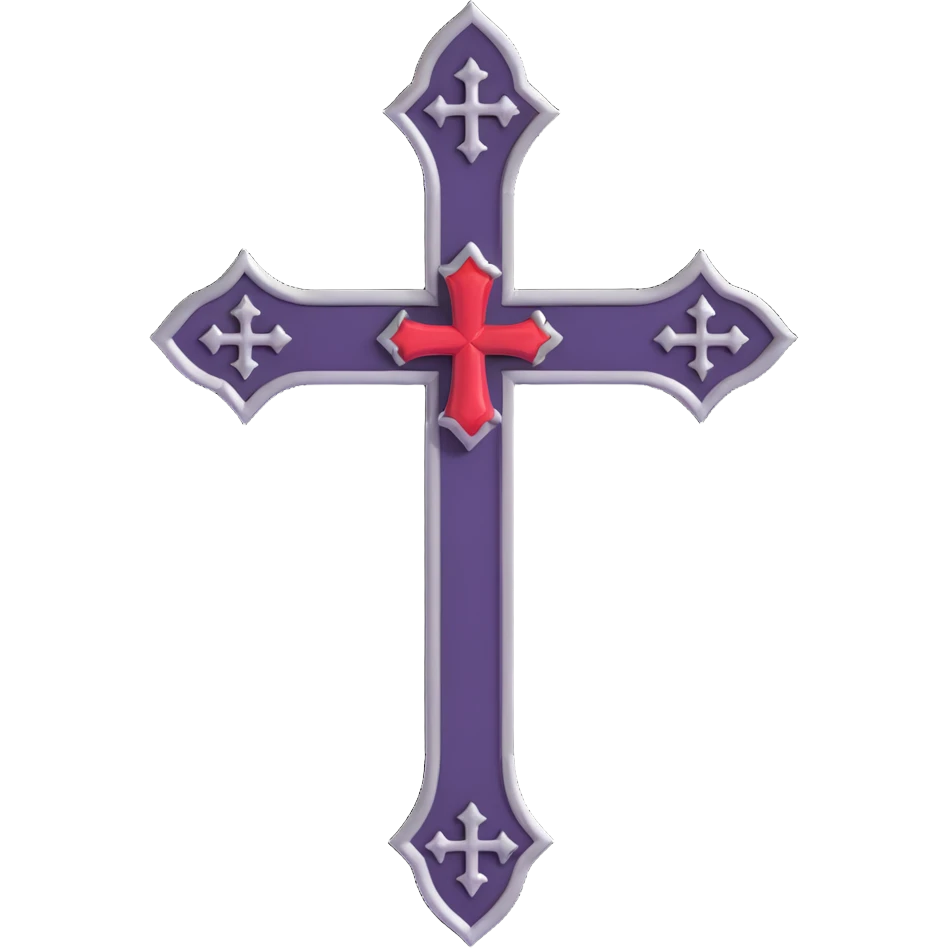 black pink goth cross  emoji