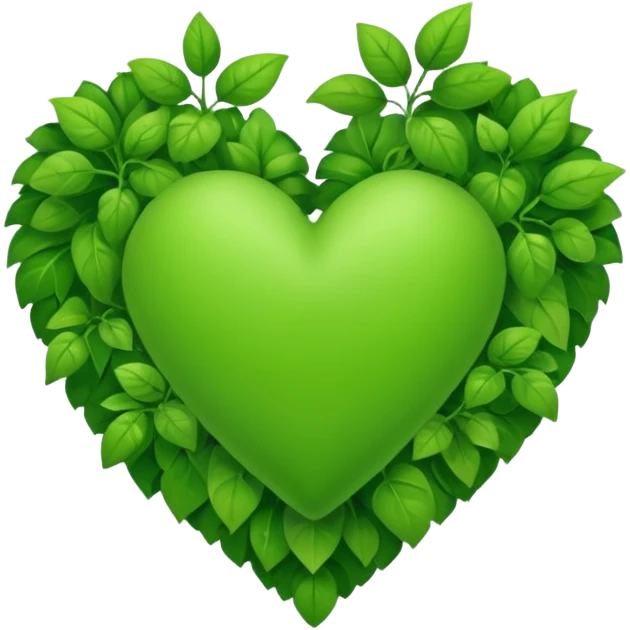 green heart made of plants
 emoji