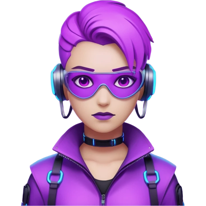 neutre gender neon cyberpunk light purple  emoji