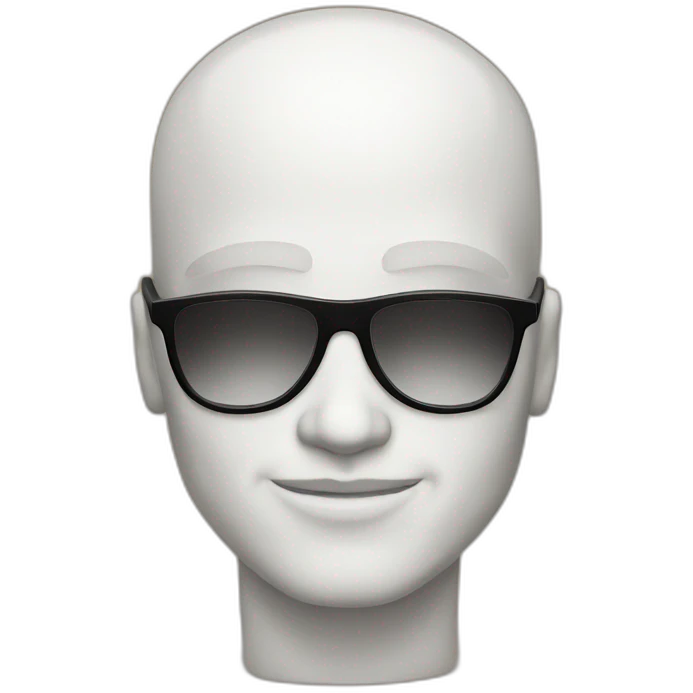 A bald man with black eyes and sun glasses he is white and he has Muscles and shirtless emoji