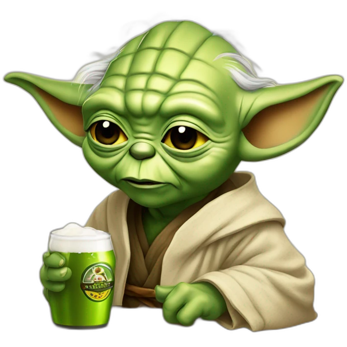 yoda tomando cerveza emoji