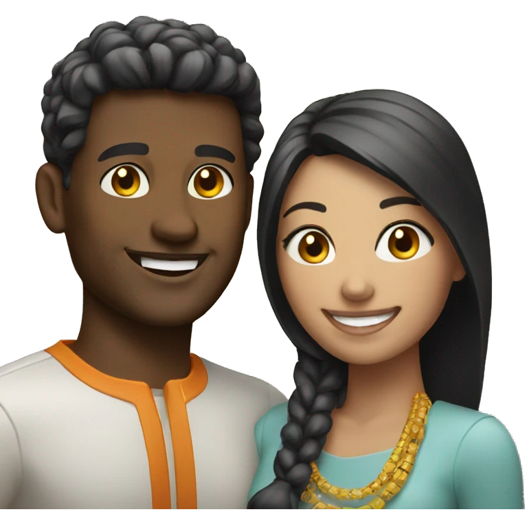smiling couple with accessories emoji